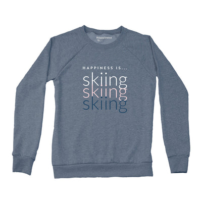 Women's Skiing Skiing Skiing Crew Sweatshirt, Heather Navy-0